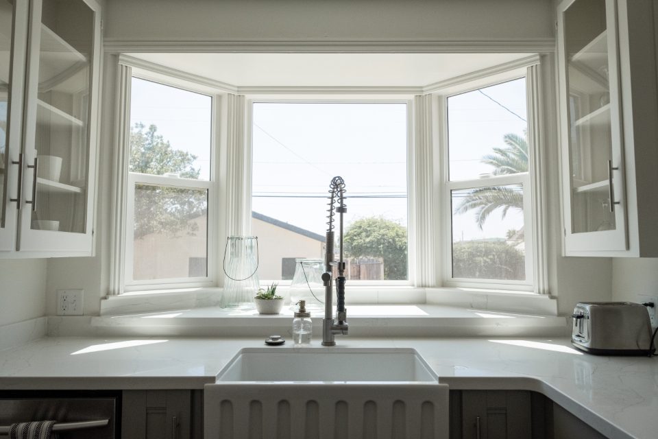 Stainless kitchen sink and faucet in a Fort Lauderdale, FL home